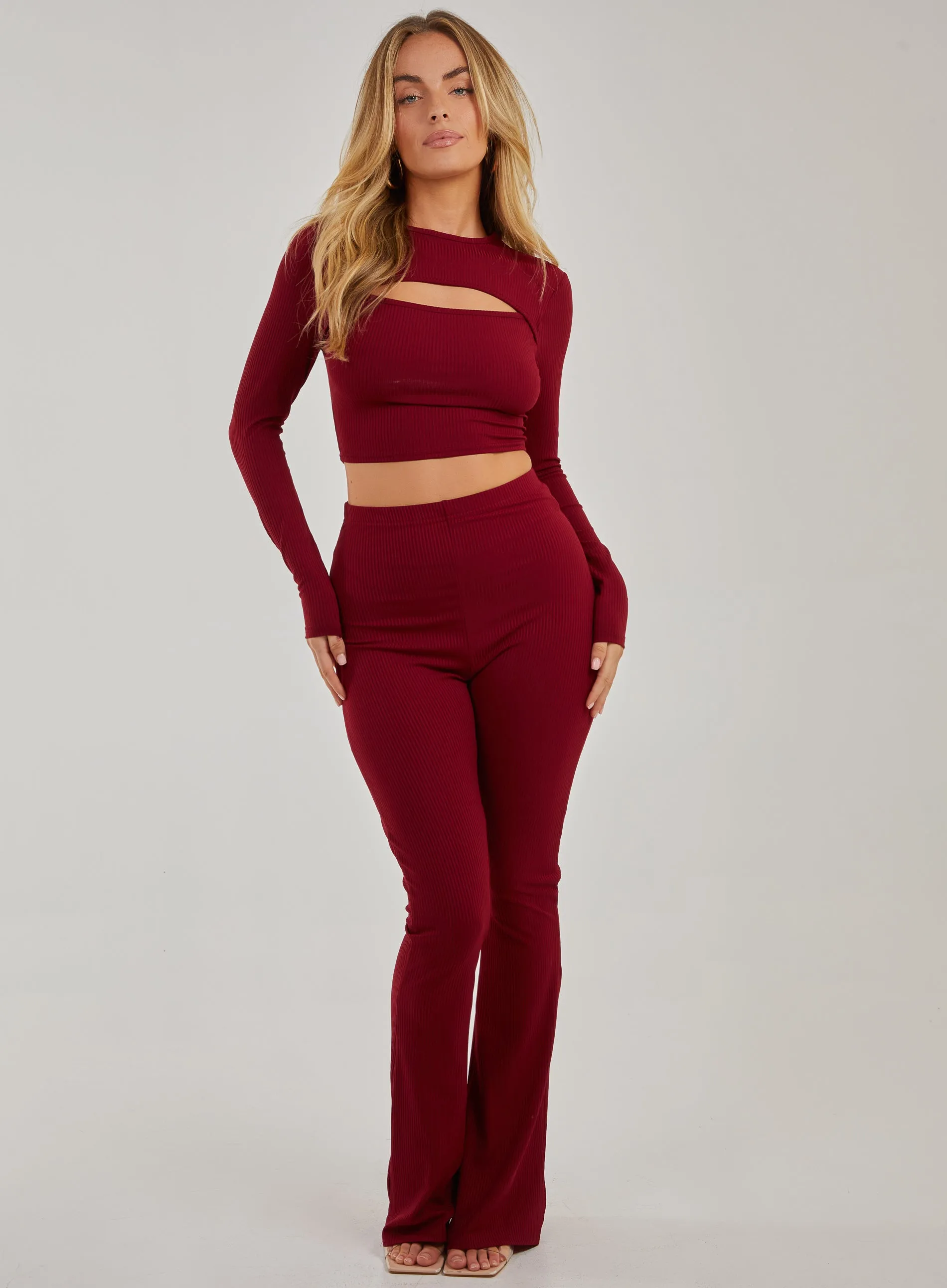 Ribbed Long Sleeve Letterbox Top