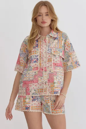 Ric Rac Print Top