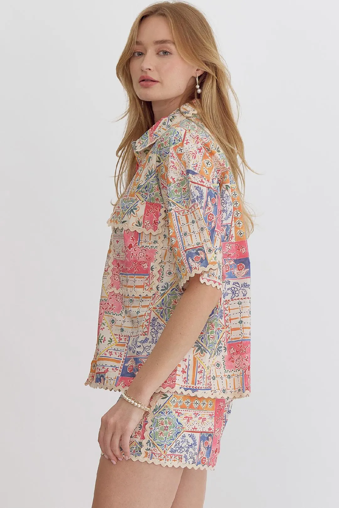Ric Rac Print Top