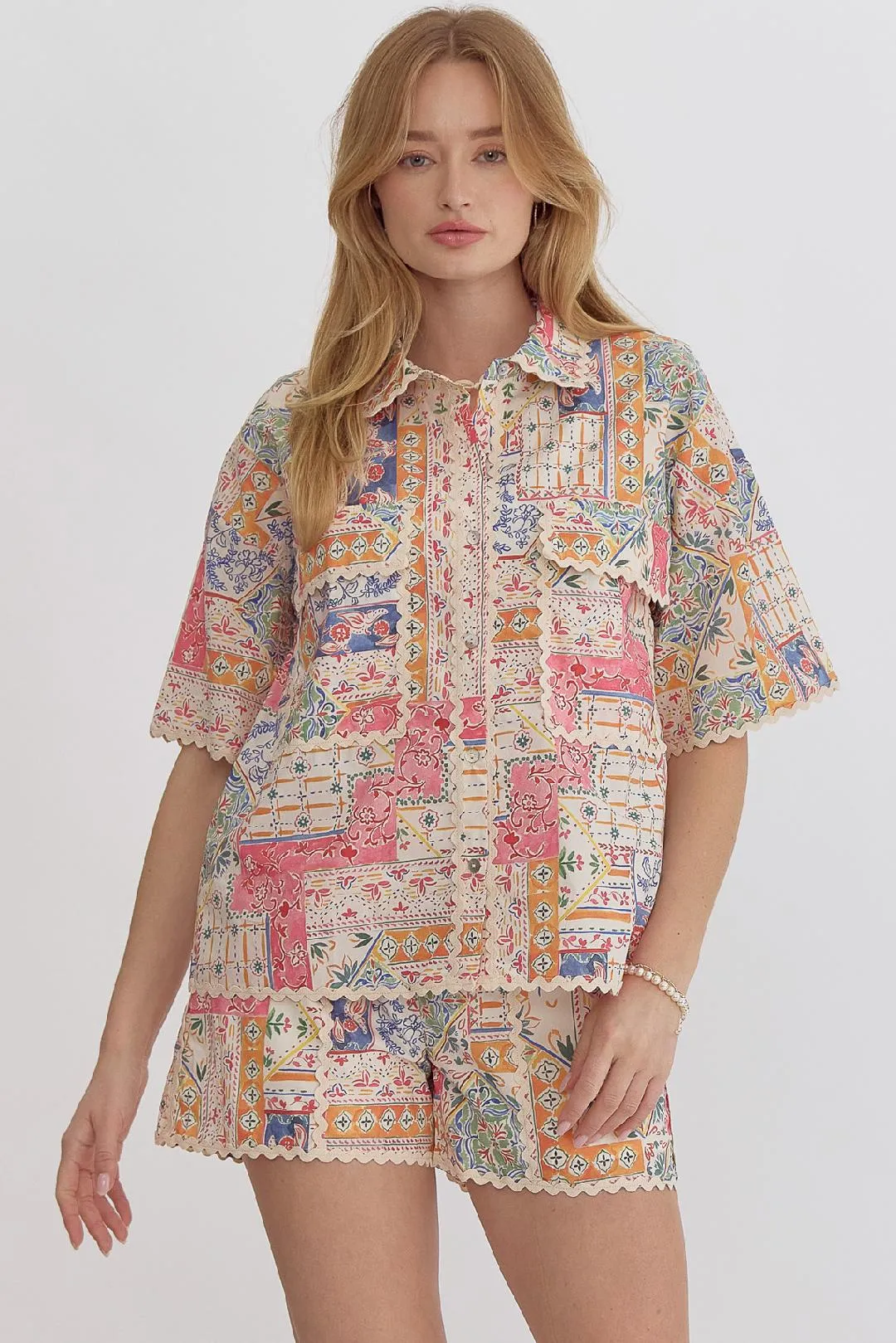 Ric Rac Print Top