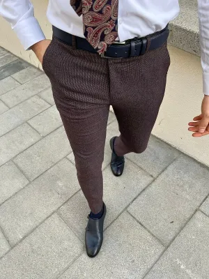 Rockford Burgundy Slim Fit Cotton Pants