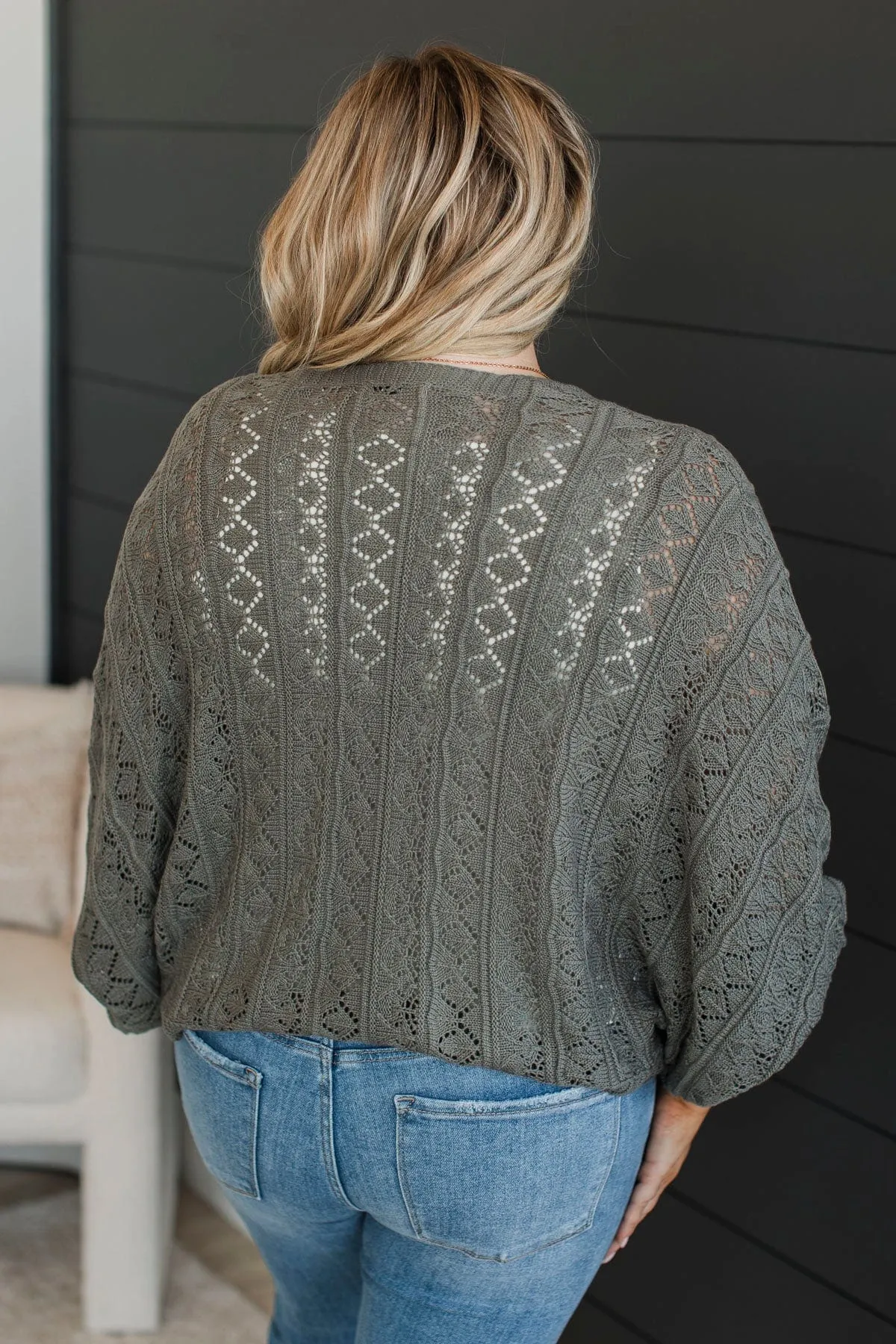 Rooftop Romance Knit Cardigan- Dusty Olive