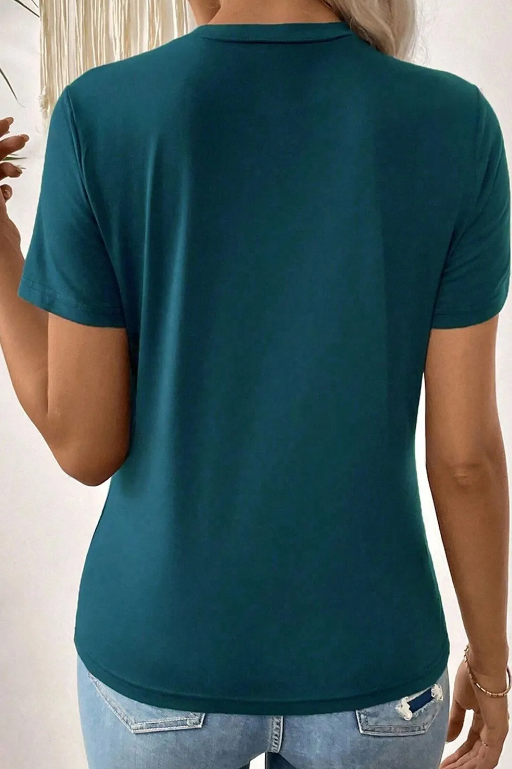 Round Neck Short Sleeve Top S-2XL
