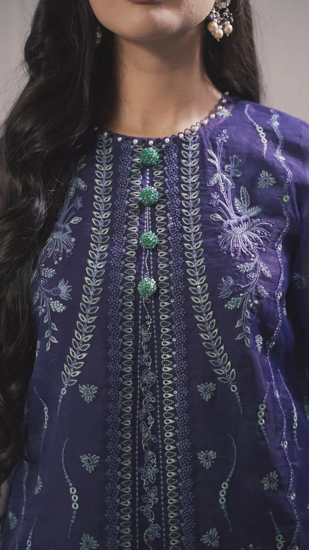 Royal Blue Heavily Embroidered Pakistani Salwar Kameez with Dupatta