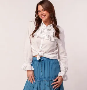 Ruffle my Feathers Button Down Blouse