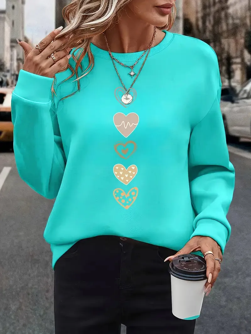 Schickes Strickpullover mit Herzschlag-Muster