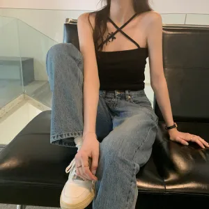 Sexy Halter Cross Slim Crop Tops