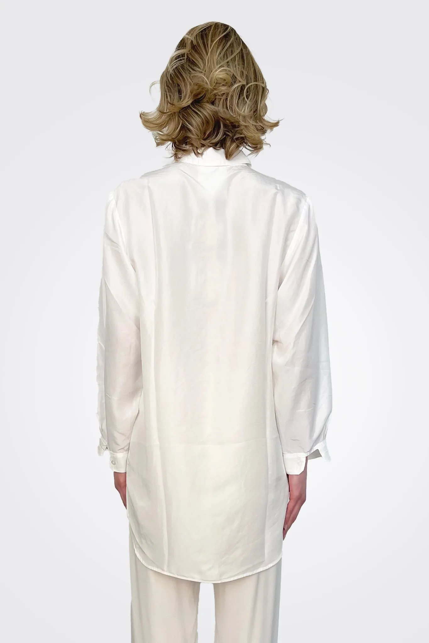 Silk Button Down Shirt - Natural