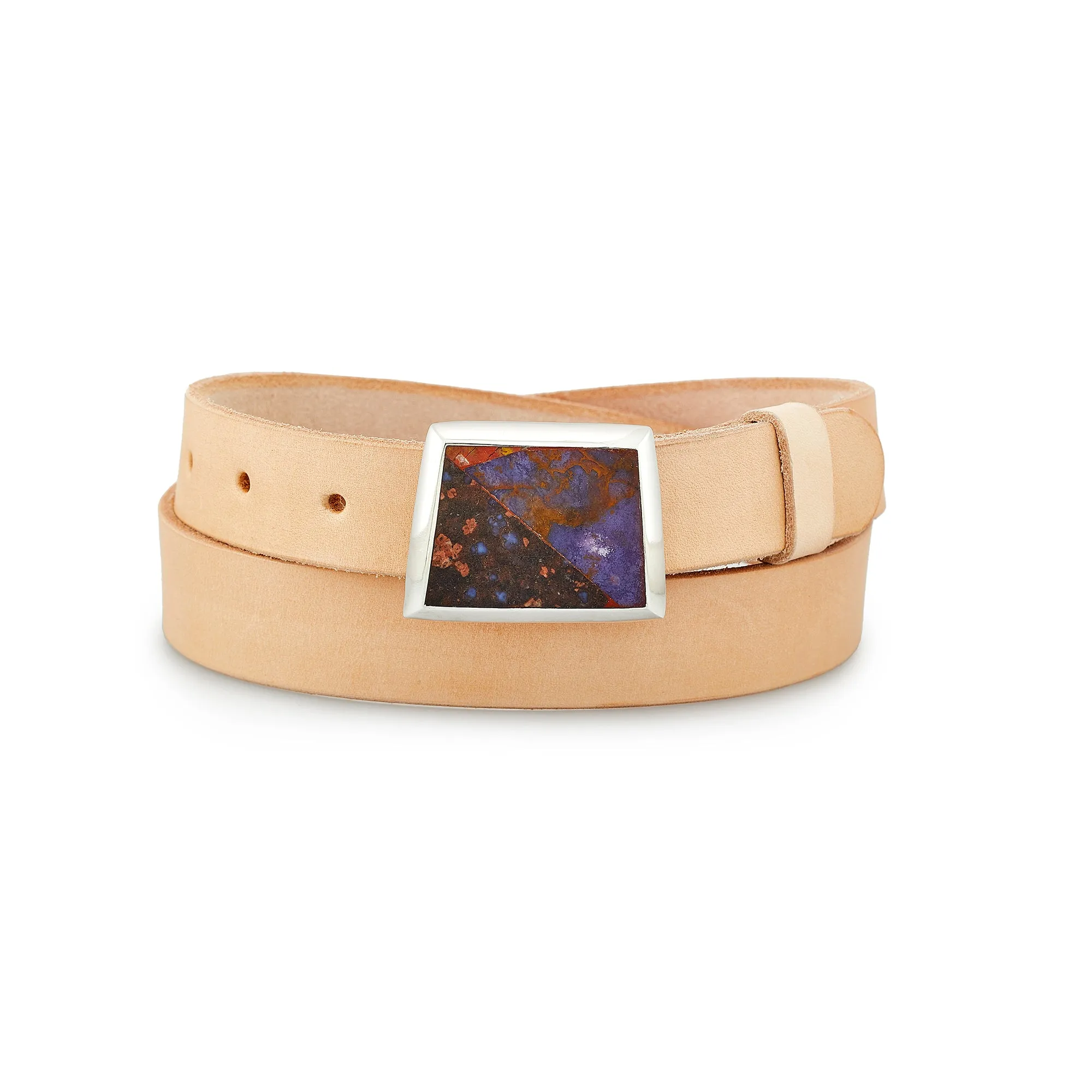 Small Llanite Lapidary Inlay Belt Buckle