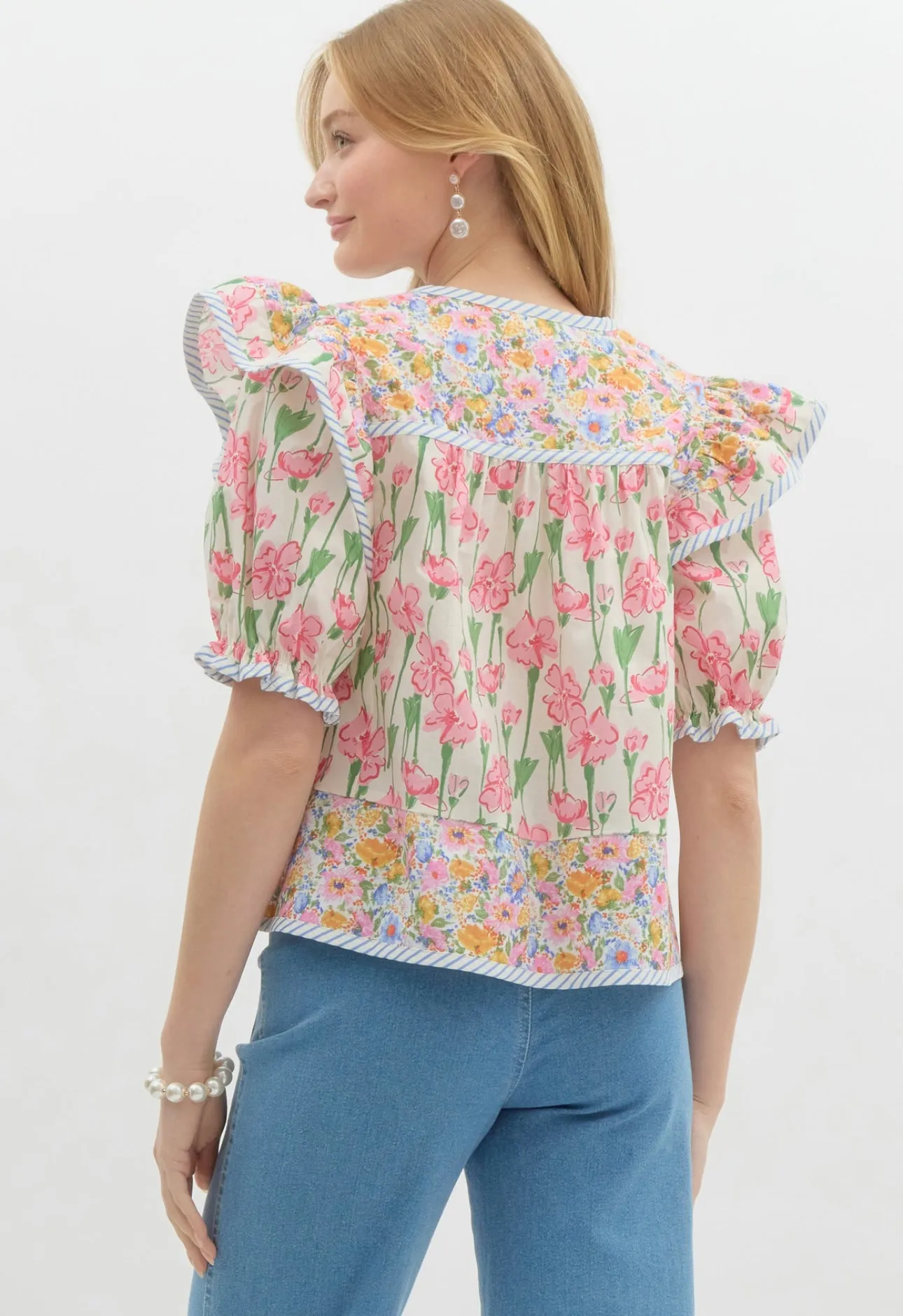 Spring Mixed Floral Blouse