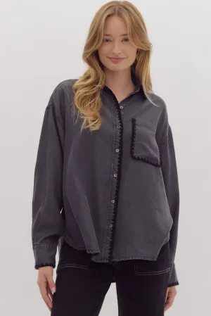 Stephanie Black Chambray Shirt