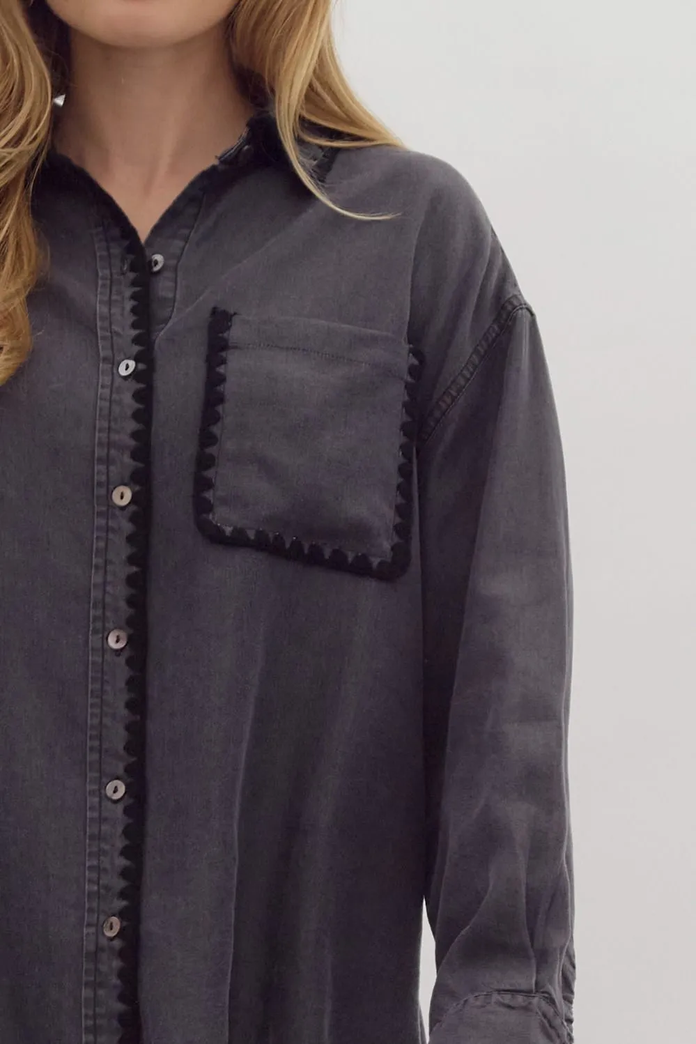 Stephanie Black Chambray Shirt