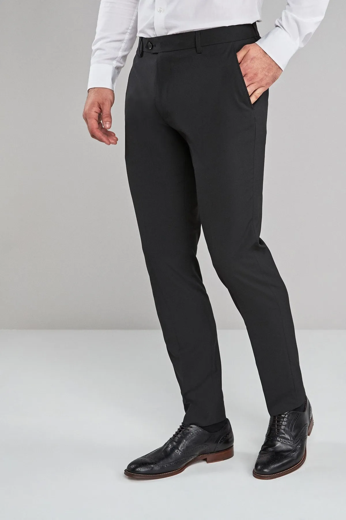 Stretch Plain Front Trousers