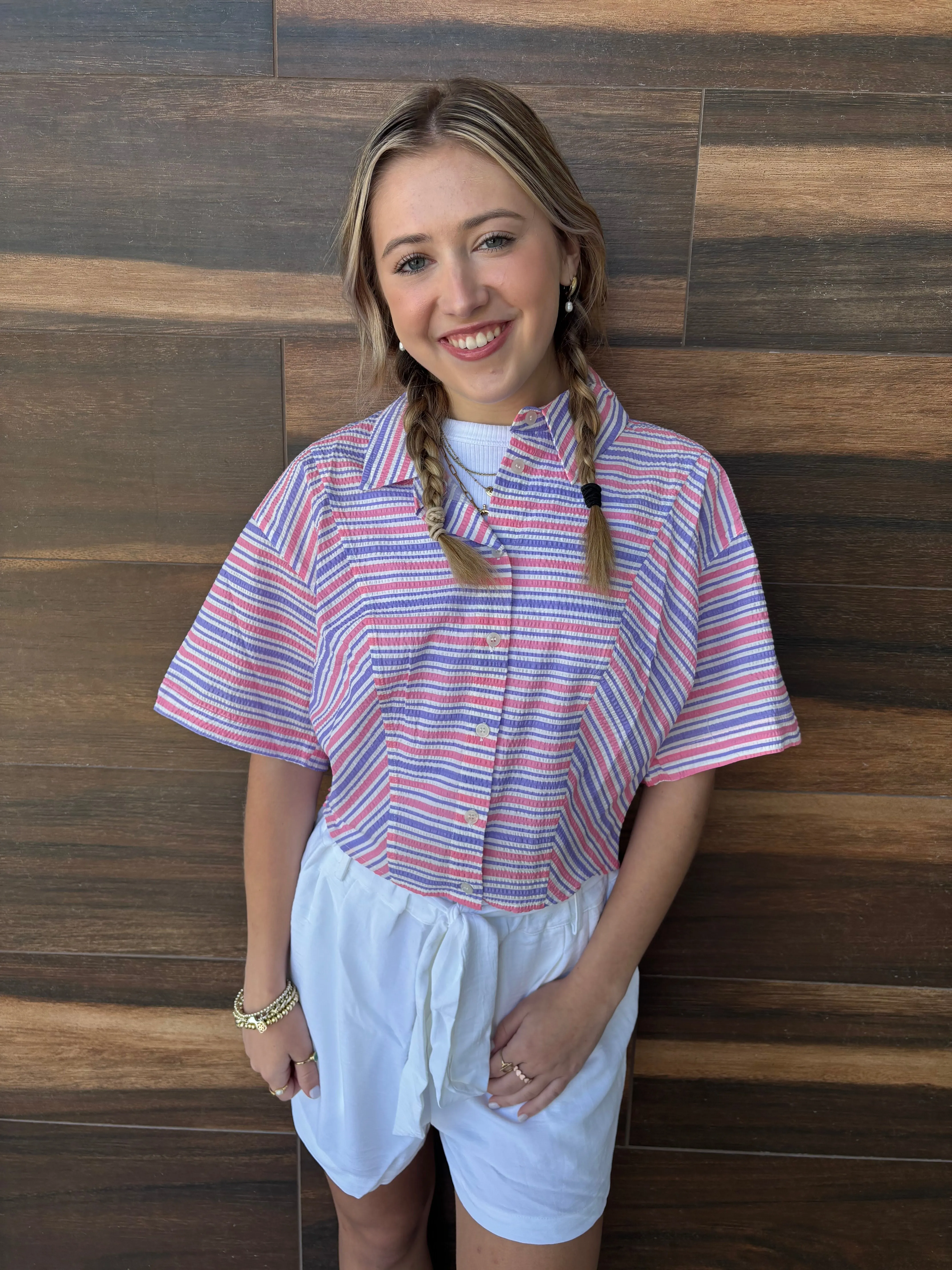 Striped Button Down Top