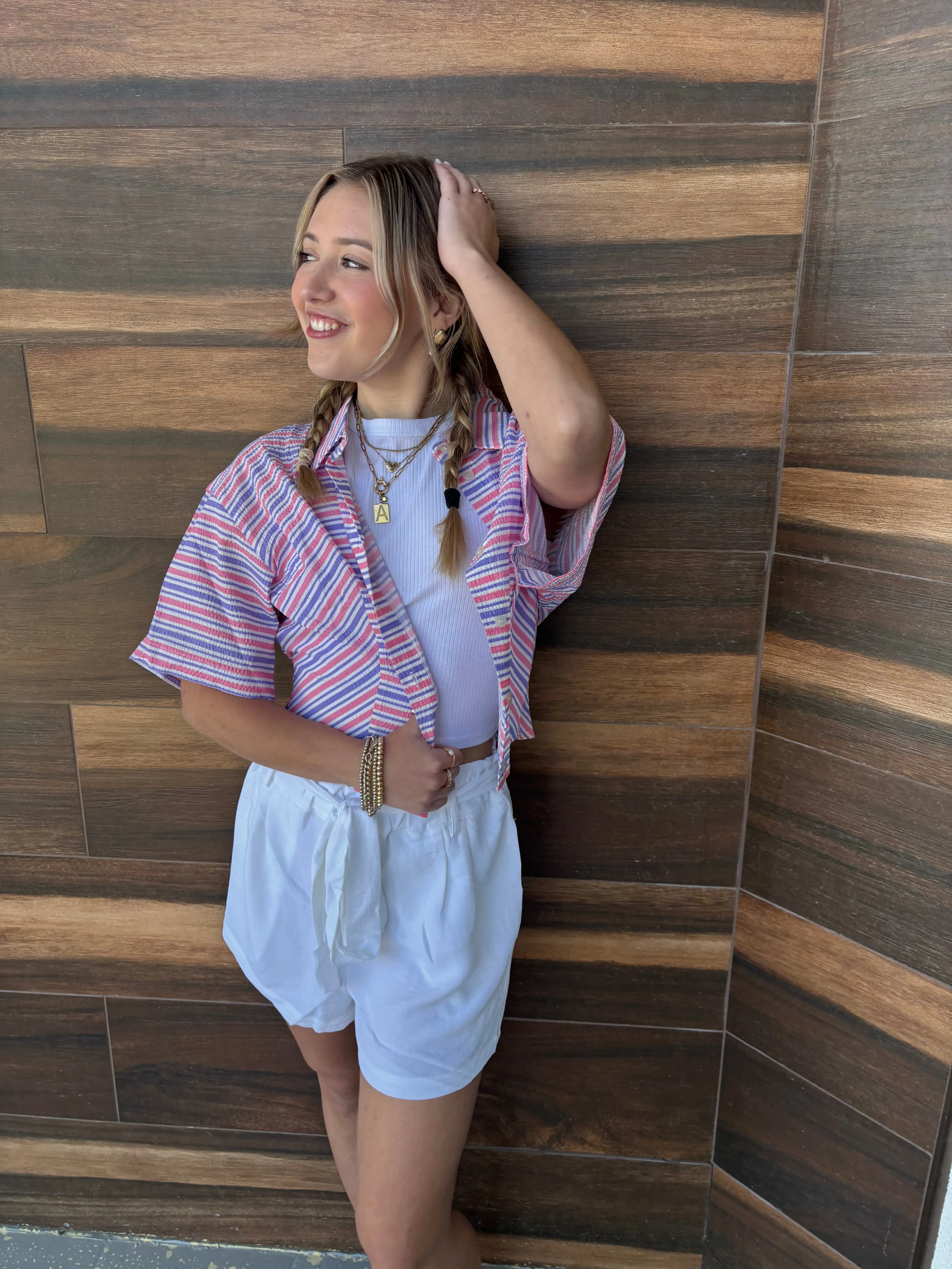 Striped Button Down Top