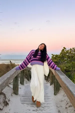 Striped Cropped Knit Sweater