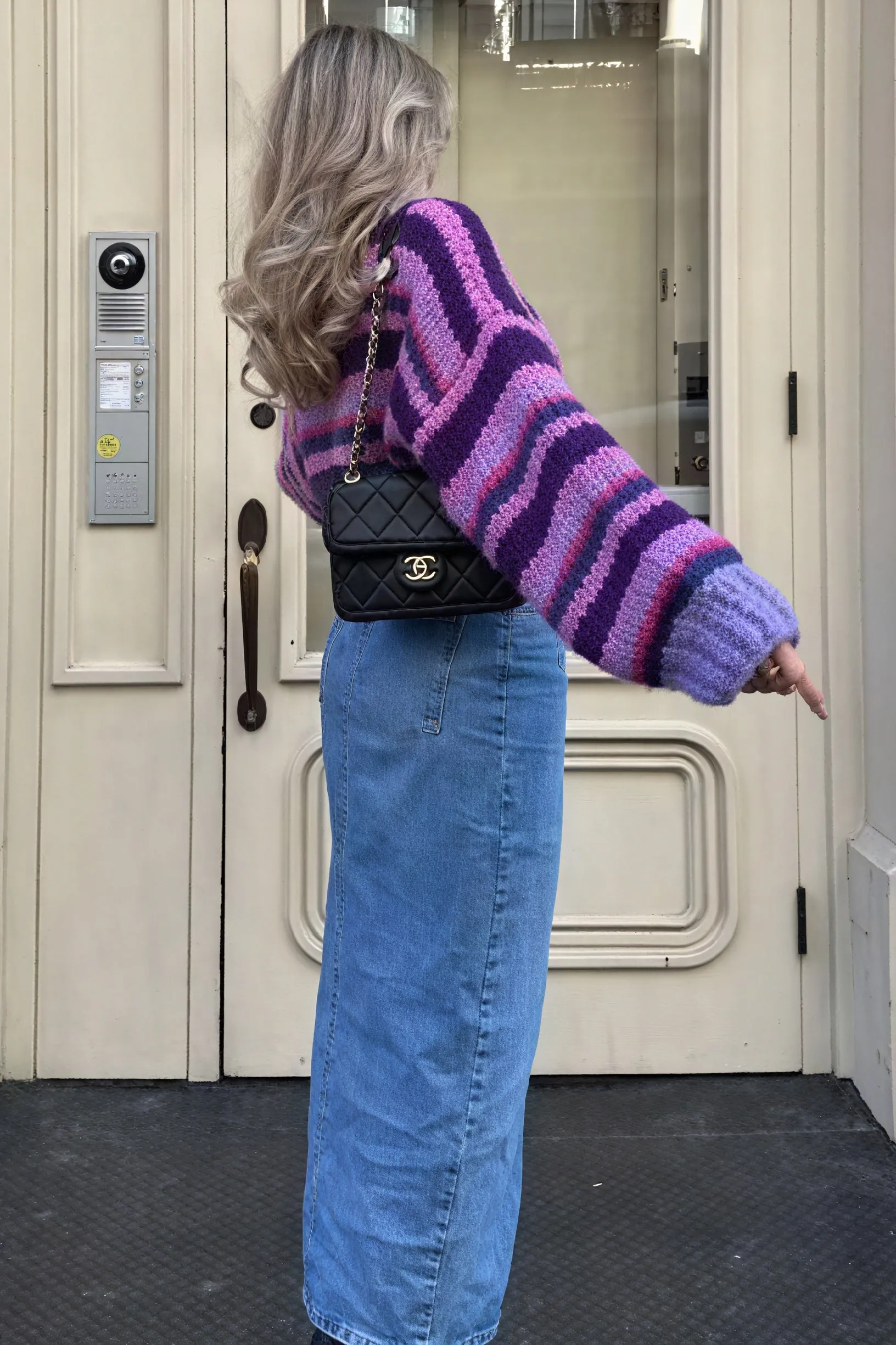 Striped Cropped Knit Sweater