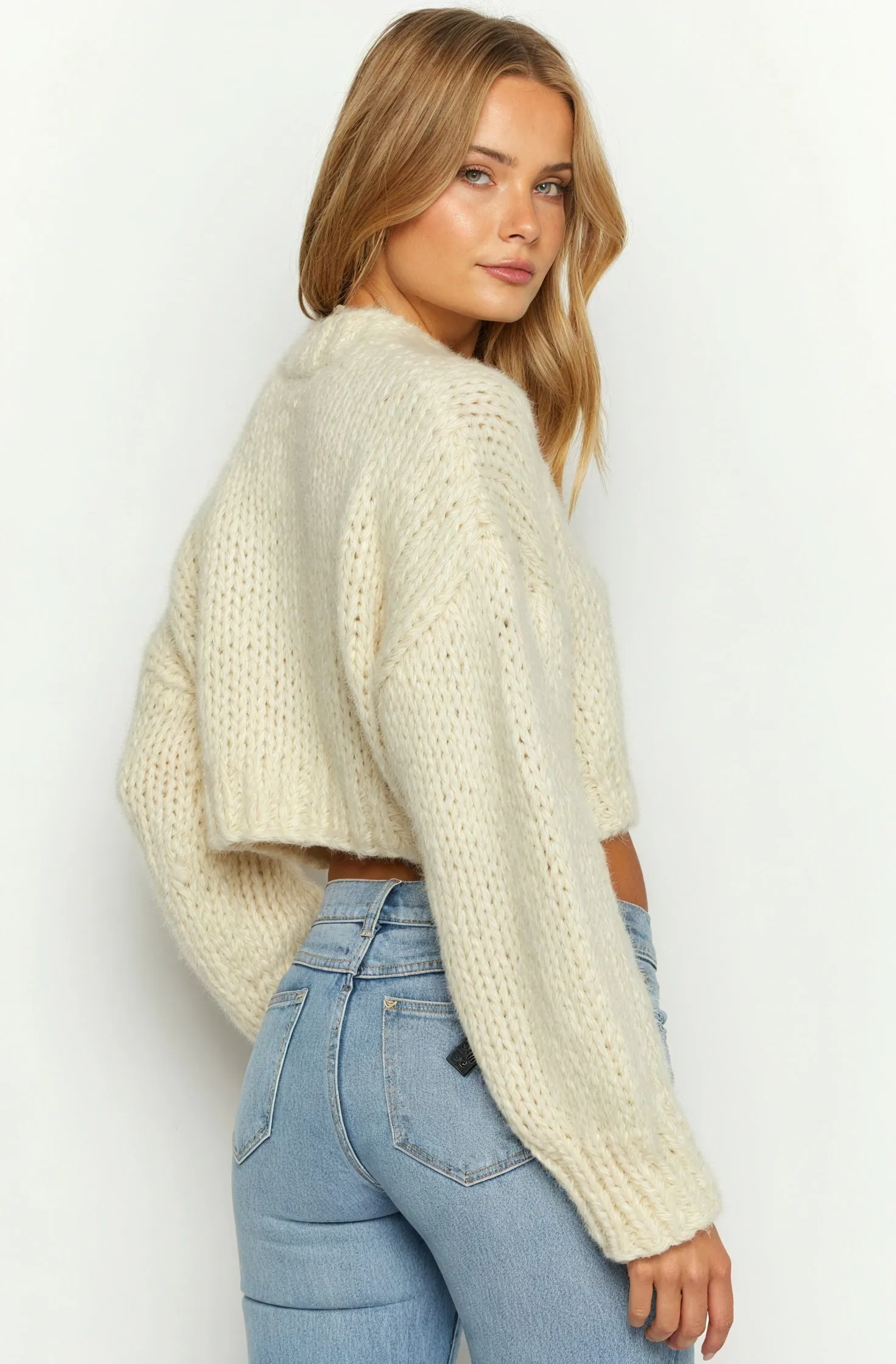 Striped Cropped Knit Sweater