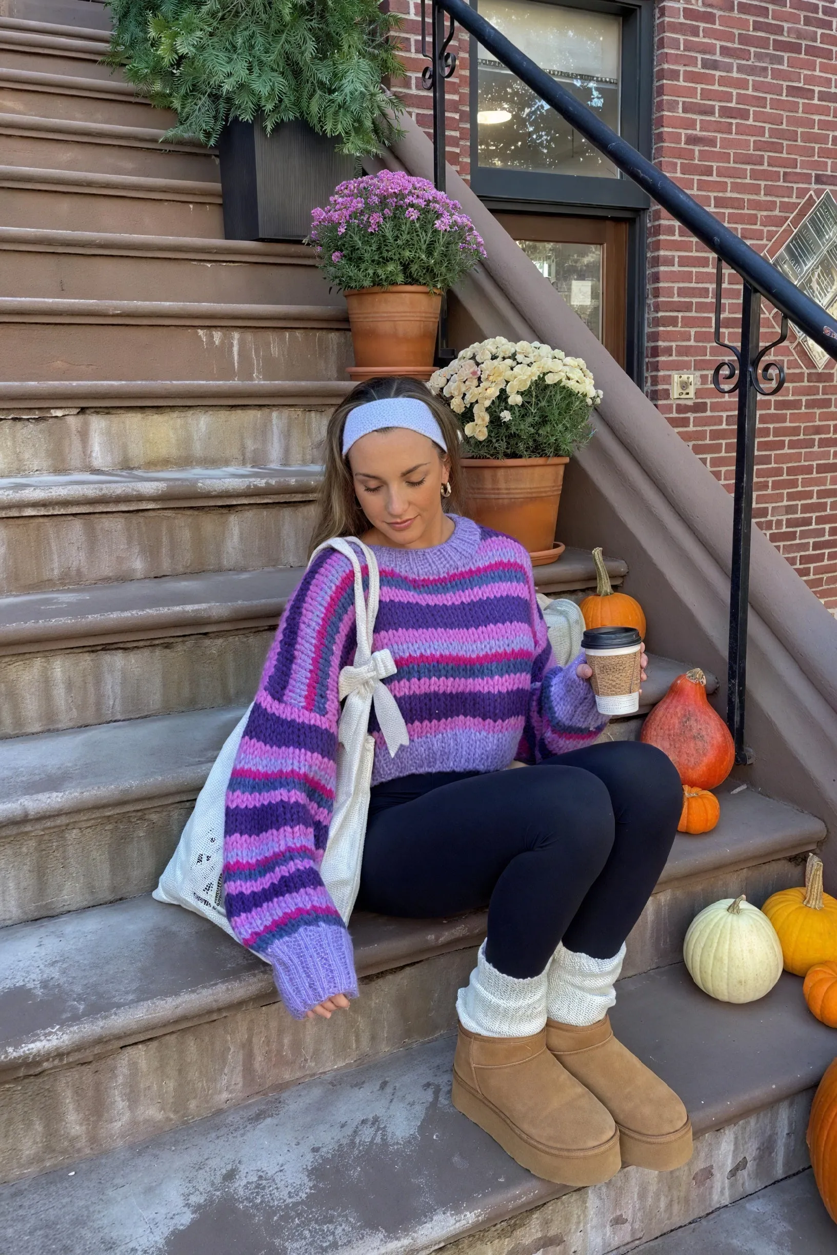 Striped Cropped Knit Sweater