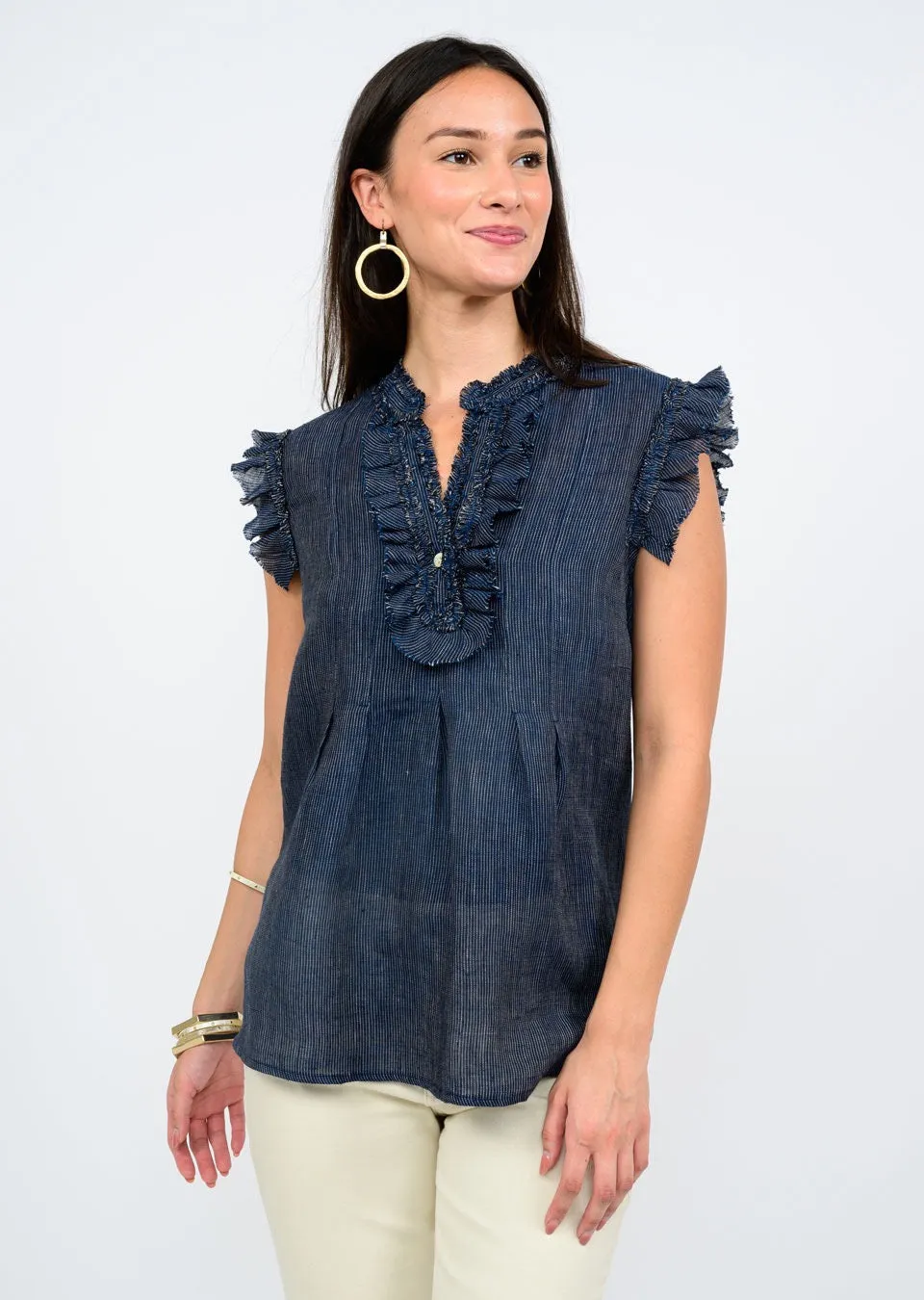 Striped Ruffle Top