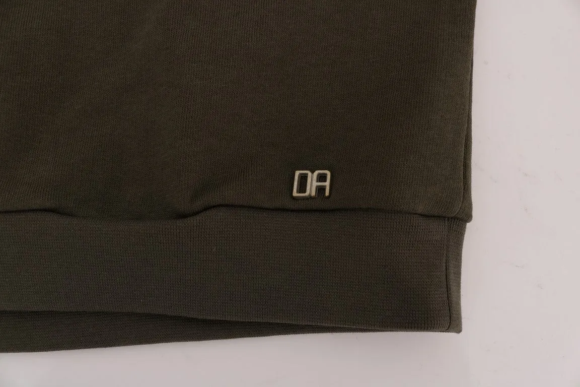 Stunning Green Crewneck Cotton Sweater