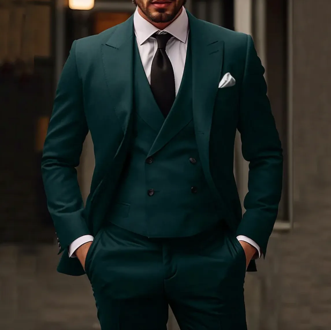 Suit Master™ | Men's 3-Piece Suit | Solid Business Blazer, Vest & Trousers, Tailored Fit