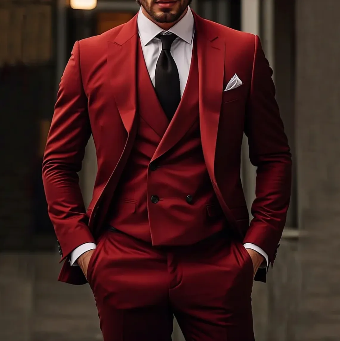 Suit Master™ | Men's 3-Piece Suit | Solid Business Blazer, Vest & Trousers, Tailored Fit