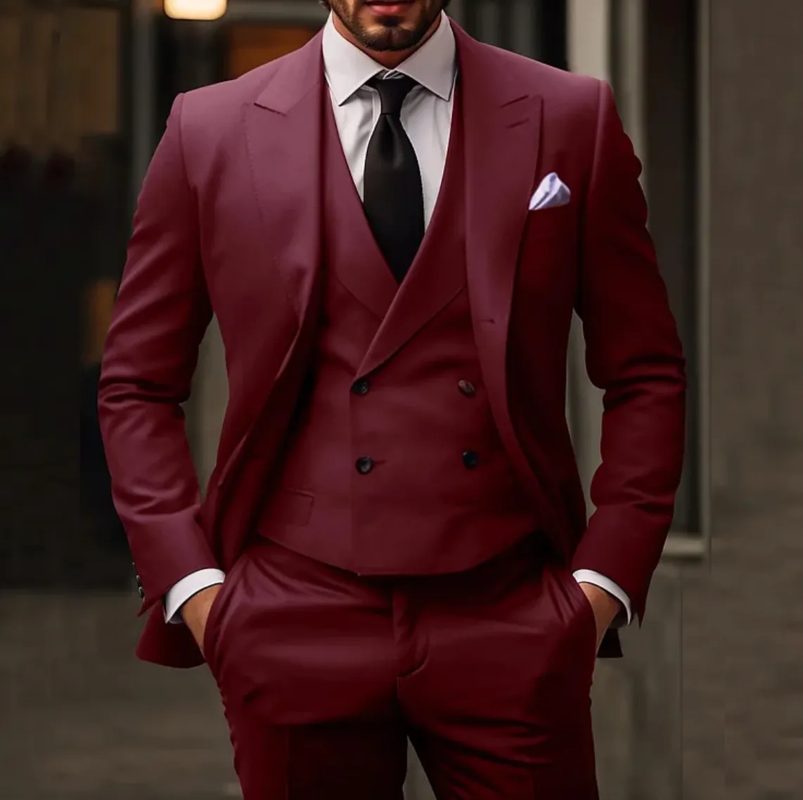 Suit Master™ | Men's 3-Piece Suit | Solid Business Blazer, Vest & Trousers, Tailored Fit