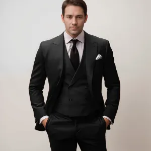 Suit Master™ | Men's 3-Piece Suit | Solid Business Blazer, Vest & Trousers, Tailored Fit