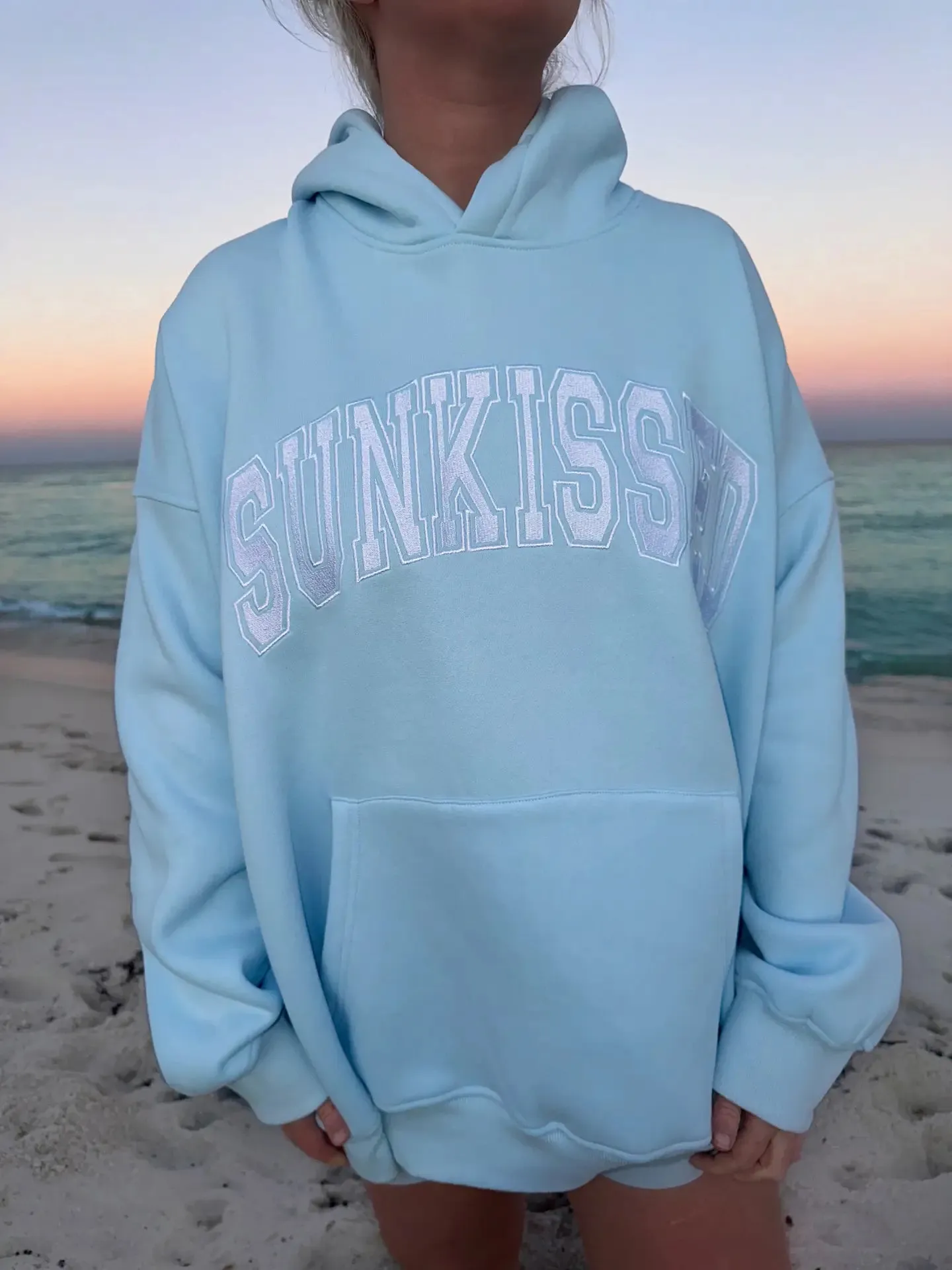 Sunkissed Blue Embroidered Hoodie