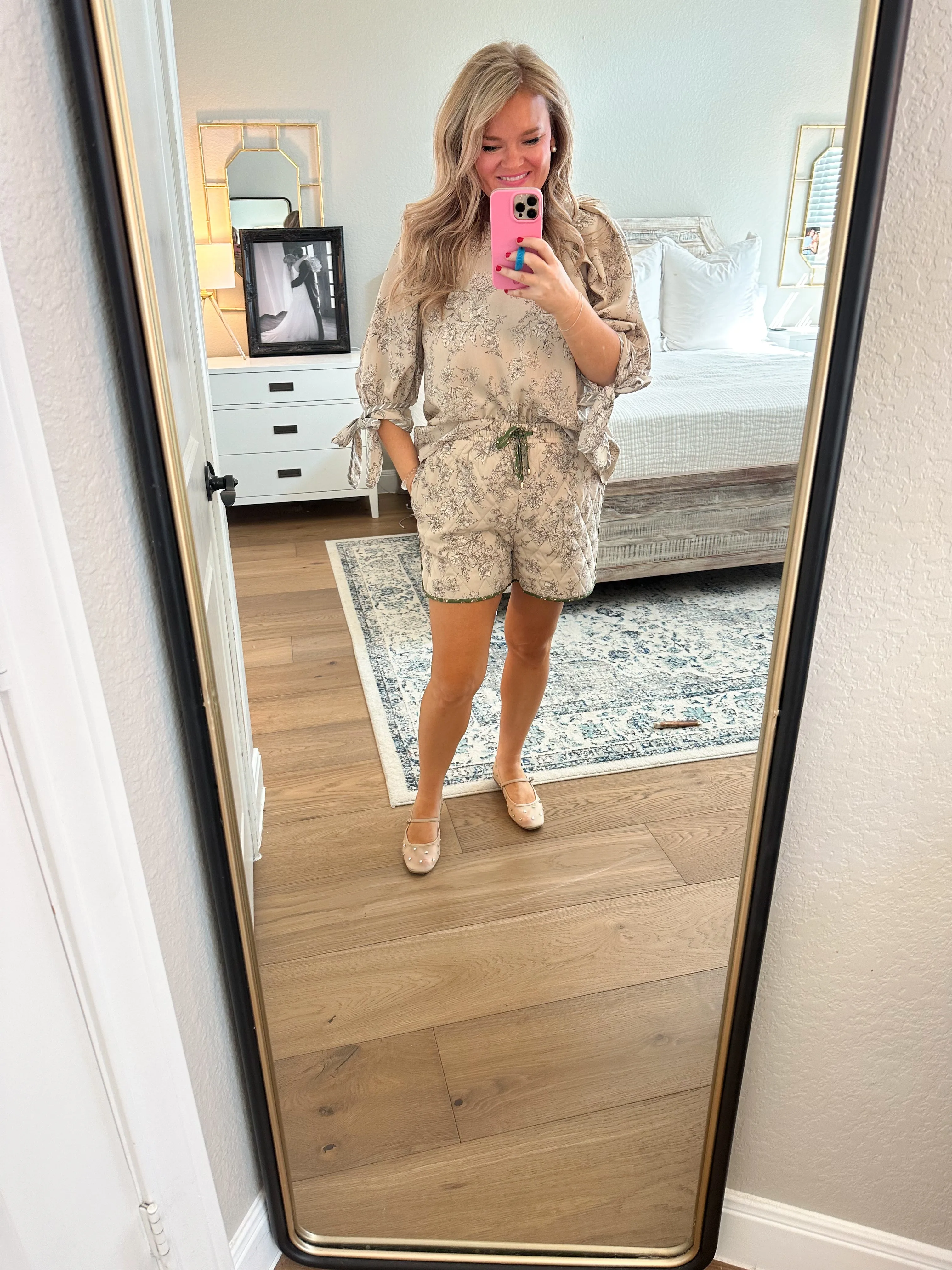 Taupe Floral Blouse