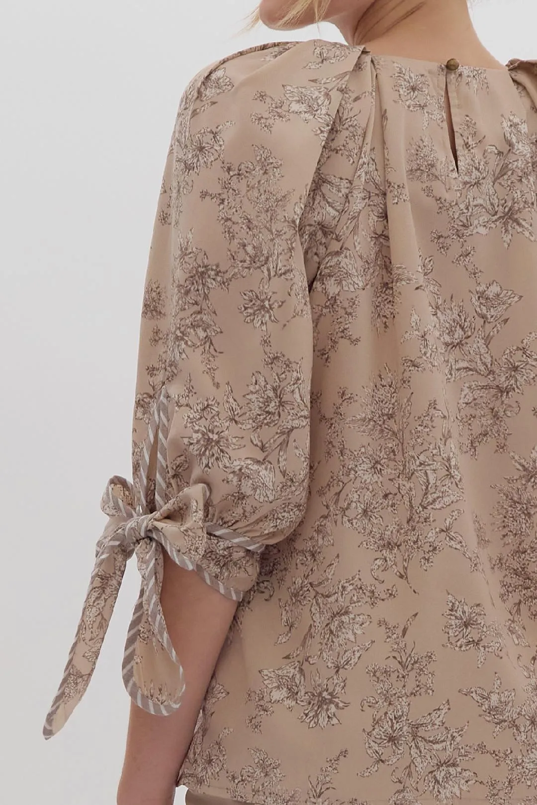 Taupe Floral Blouse