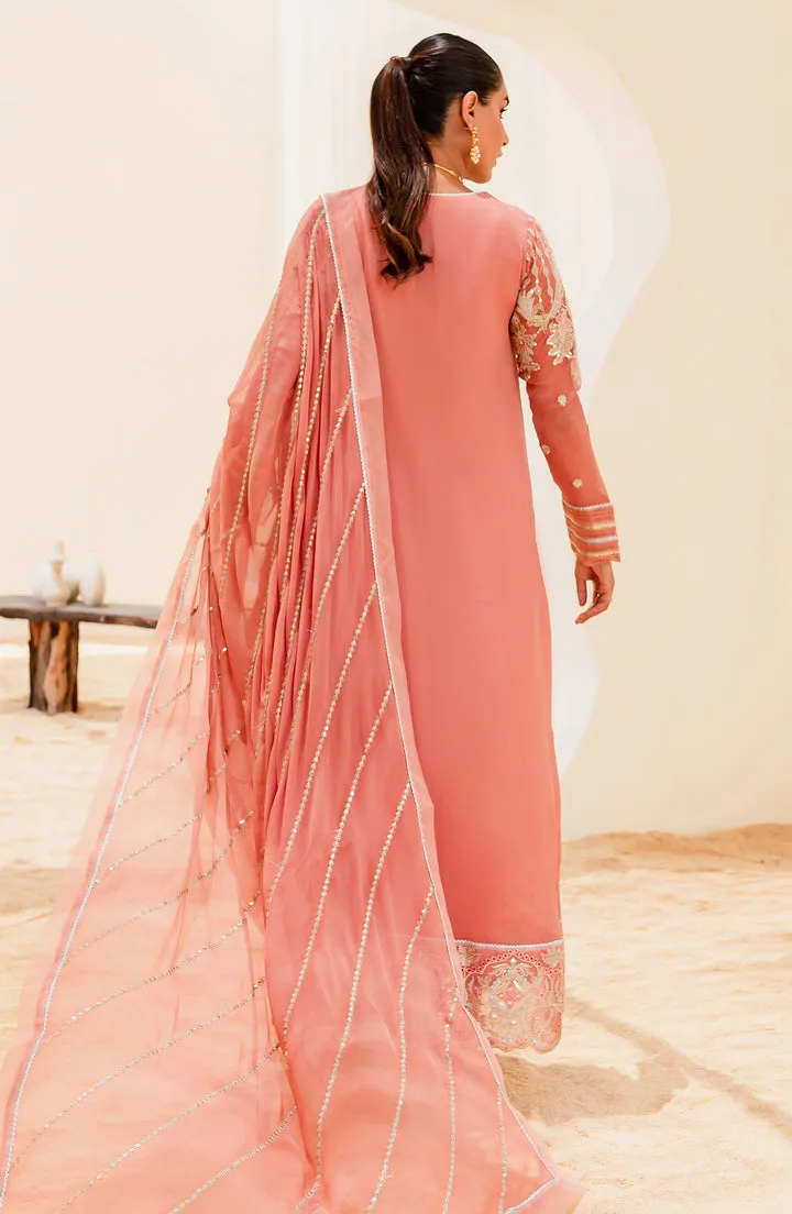 Tea Pink Embroidered Pakistani Salwar Kameez Dupatta Classic Suit