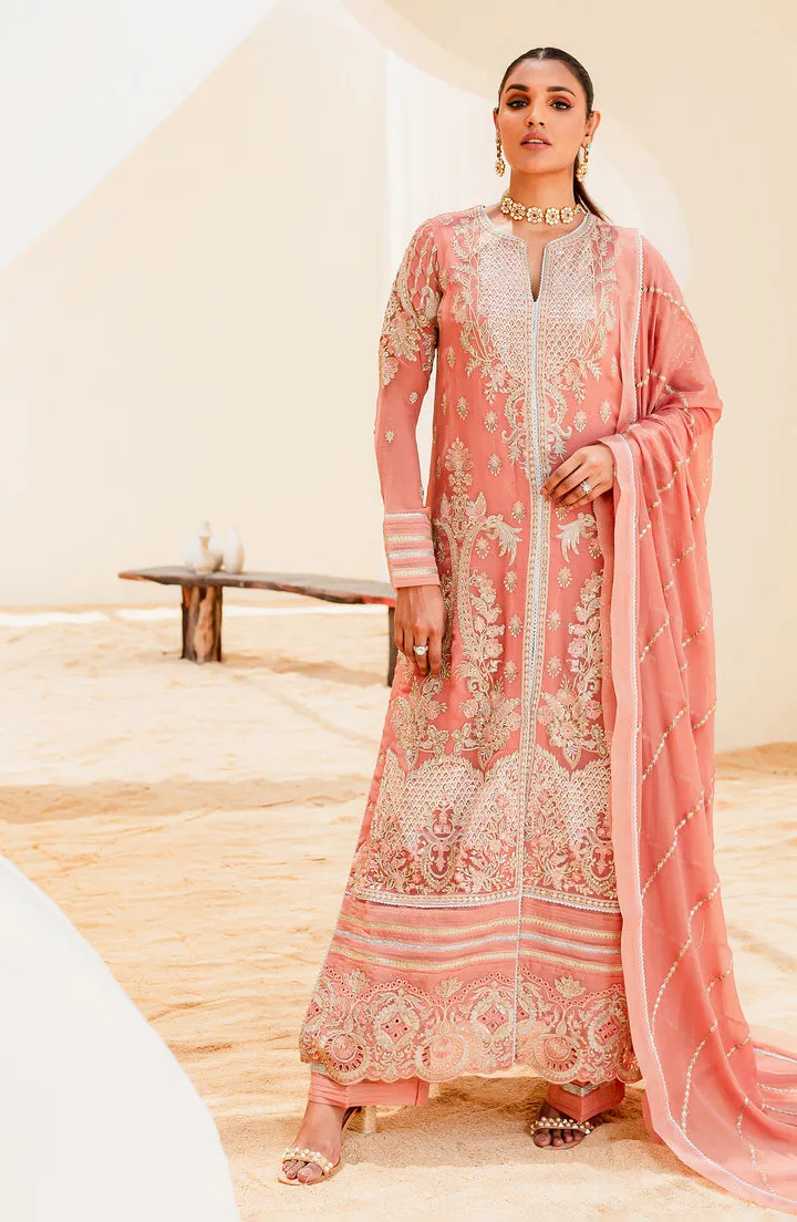 Tea Pink Embroidered Pakistani Salwar Kameez Dupatta Classic Suit