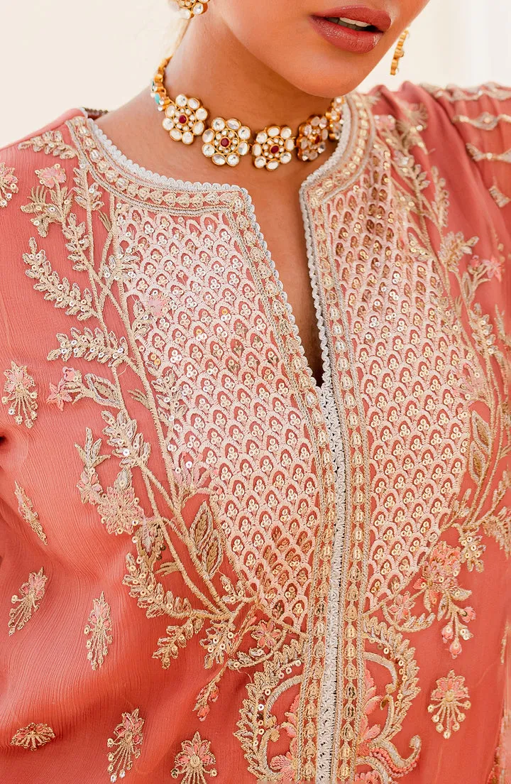 Tea Pink Embroidered Pakistani Salwar Kameez Dupatta Classic Suit