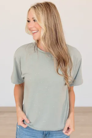 Thread & Supply One For All Speckled Top- Dusty Sage