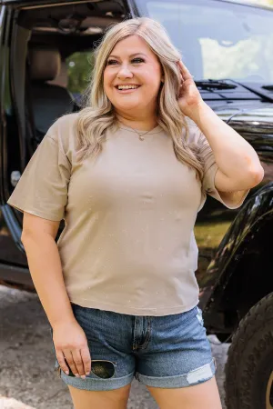 Thread & Supply One For All Speckled Top- Taupe