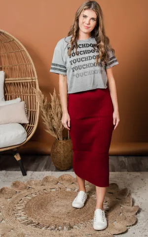 TOUCHDOWN CROPPED T-SHIRT** - Final Sale