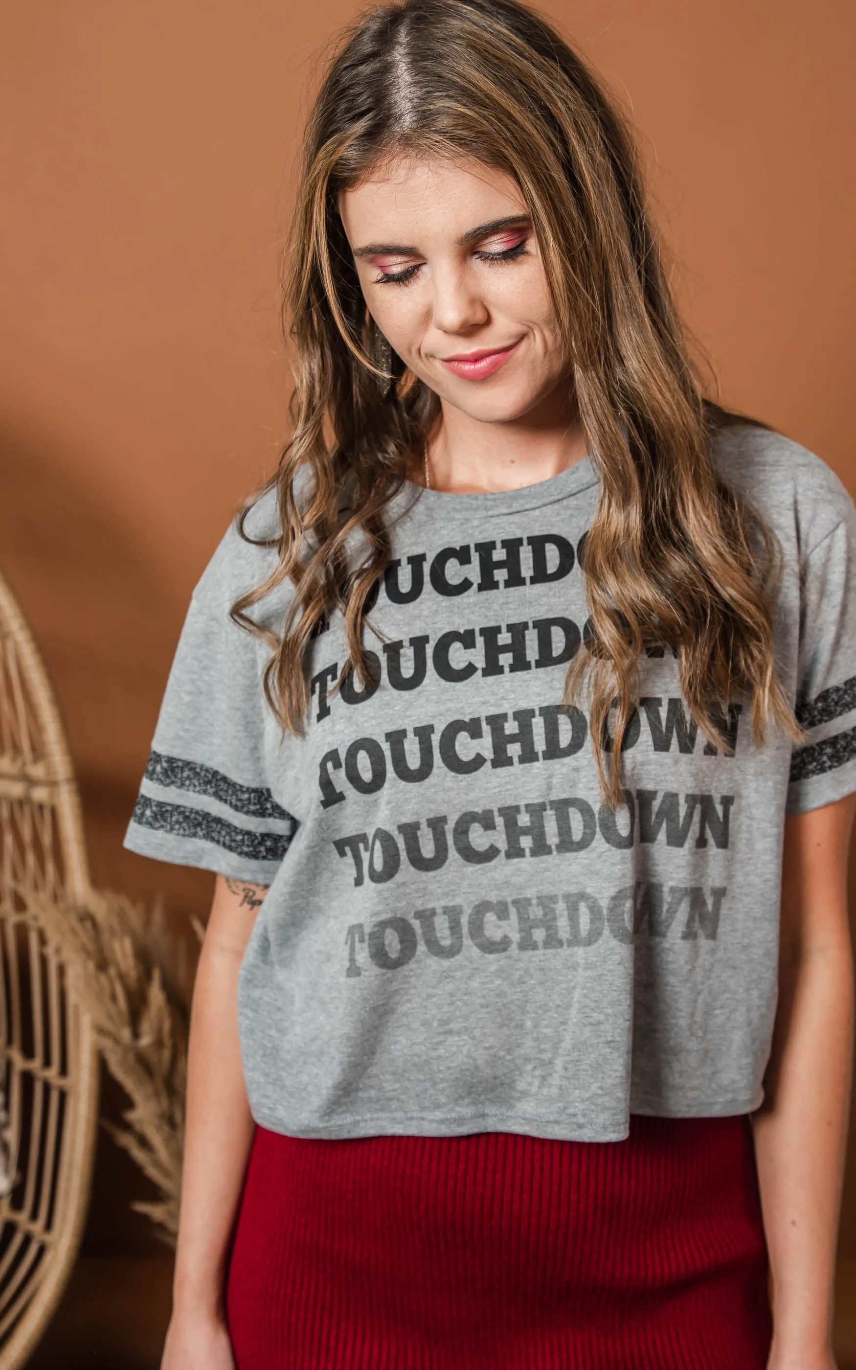 TOUCHDOWN CROPPED T-SHIRT** - Final Sale
