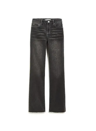 Tractr High Rise Fray Hem Bootcut Jean