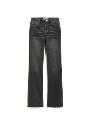 Tractr High Rise Fray Hem Bootcut Jean