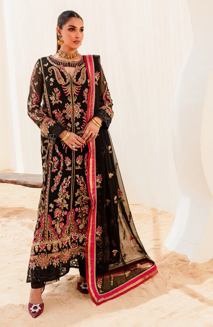 Traditional Black Embroidered Pakistani Salwar Kameez Dupatta Suit