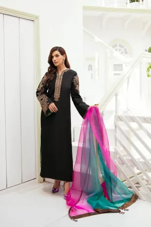 Traditional Black Embroidered Pakistani Salwar Kameez Dupatta Suit