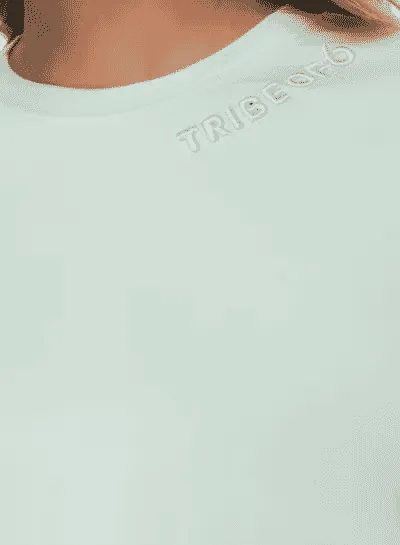 TRIBE OF 6 ABIA BAMBOO SHORT SLEEVE T-SHIRT WITH EMBROIDERED NECK
