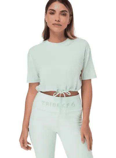 TRIBE OF 6 ABIA BAMBOO SHORT SLEEVE T-SHIRT WITH EMBROIDERED NECK