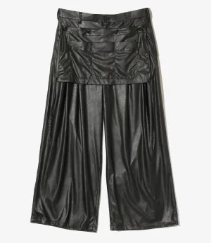 Tucked Wide Apron Pant - Synthetic Leather