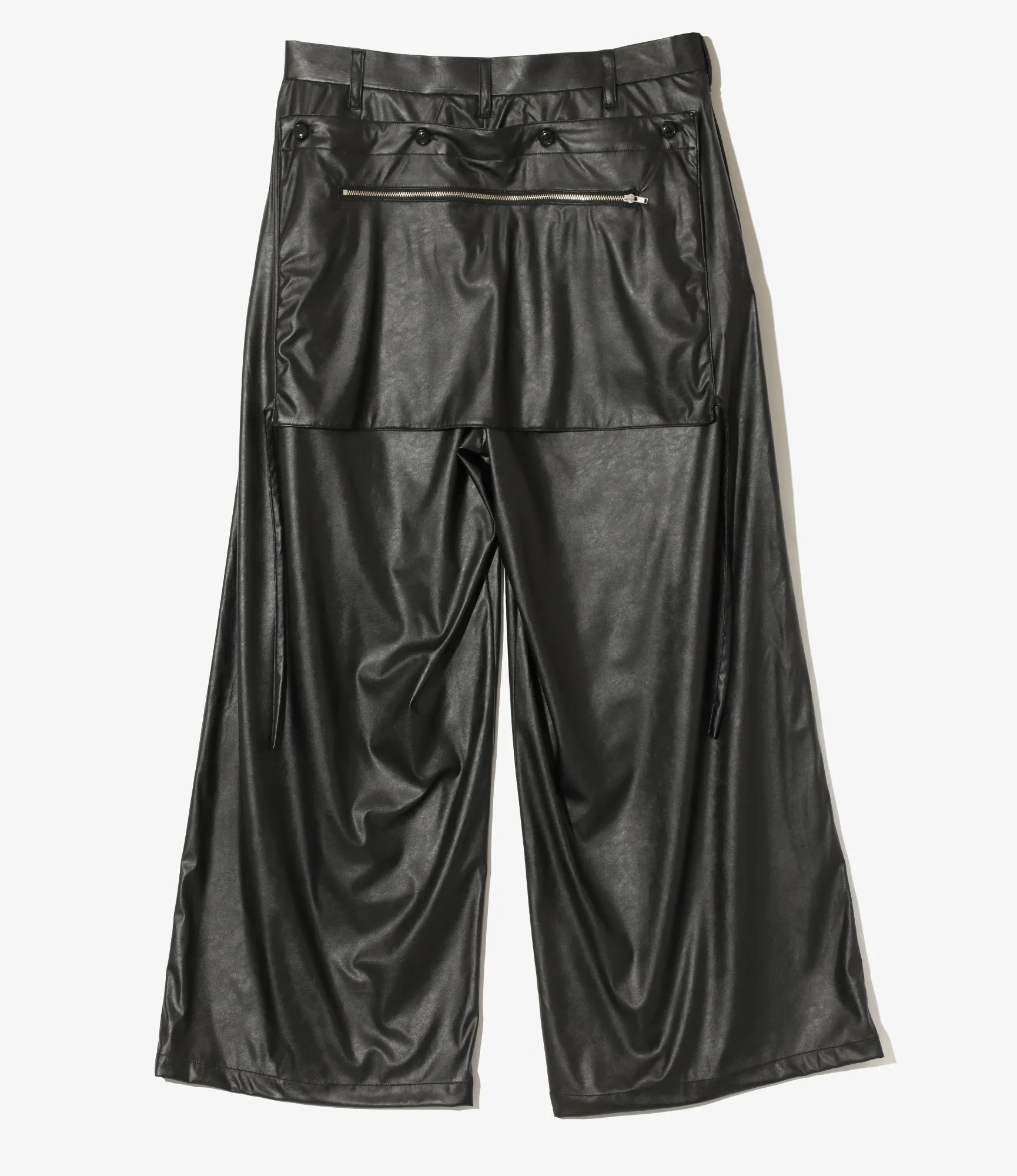 Tucked Wide Apron Pant - Synthetic Leather