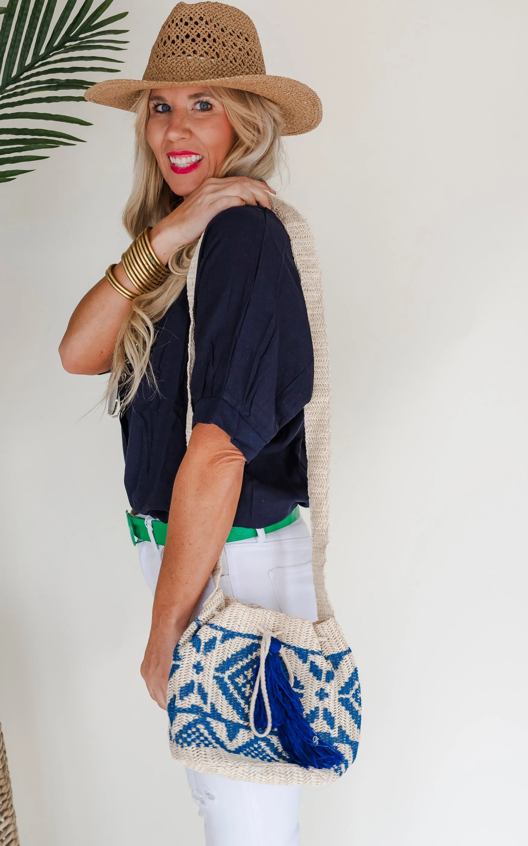 Tuscany Stroll Oversized Linen Button Down Blouse Top - Final Sale