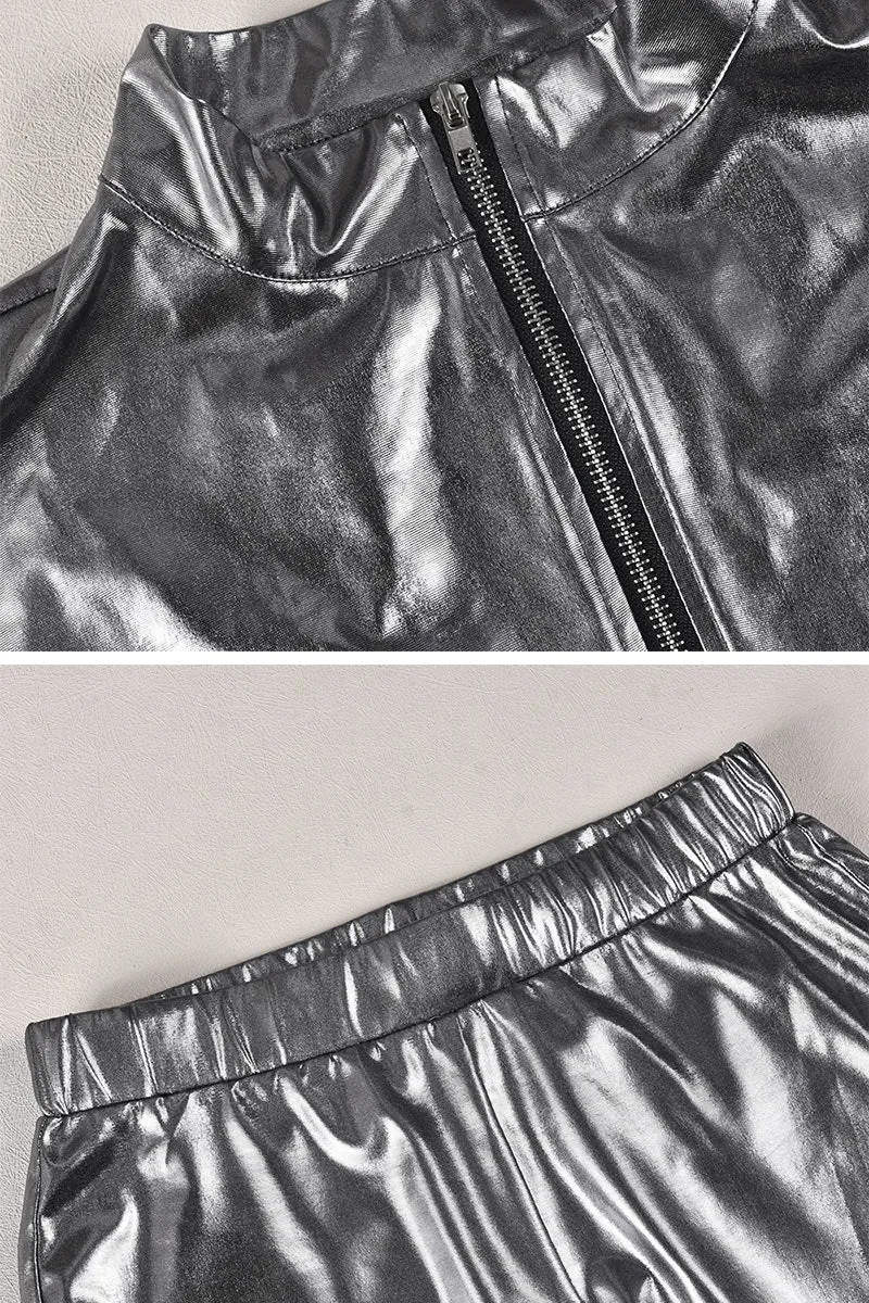 UI0402 Metallic Tank and Pants Set