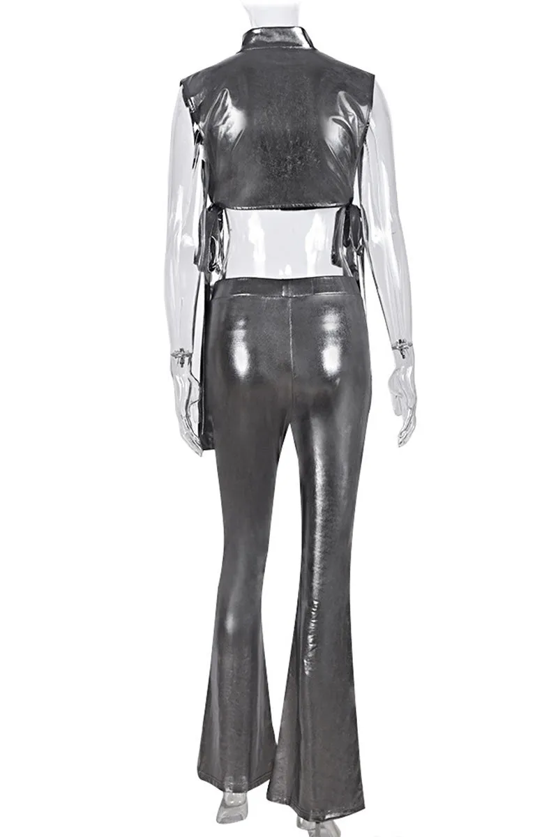 UI0402 Metallic Tank and Pants Set